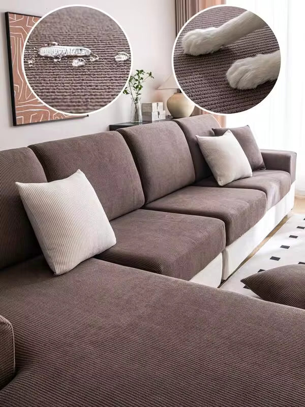 1pc Elastic All-Season Sofa Seat Cover, Minimalist Modern Style Non-Slip Sofa Slipcover, Living Room Sofa Protector Suitable For L-Shaped Sofa And 1/2/3/4 Seater Sofa